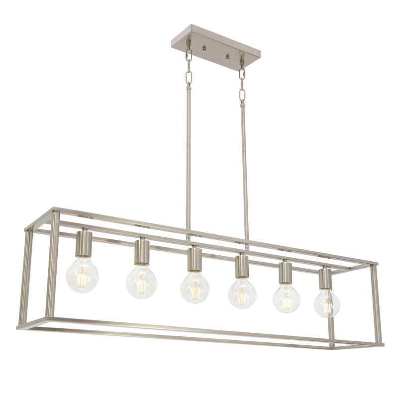 Flor 6 - Light Kitchen Island Pendant, Brushed  Nickel