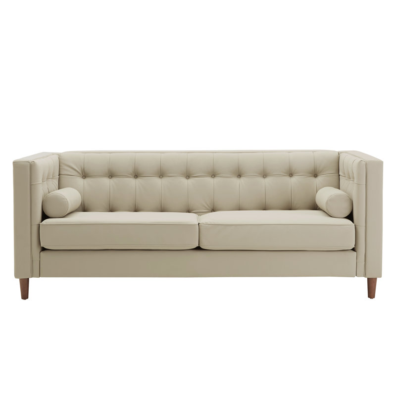 Canapé Annalise, Similicuir beige