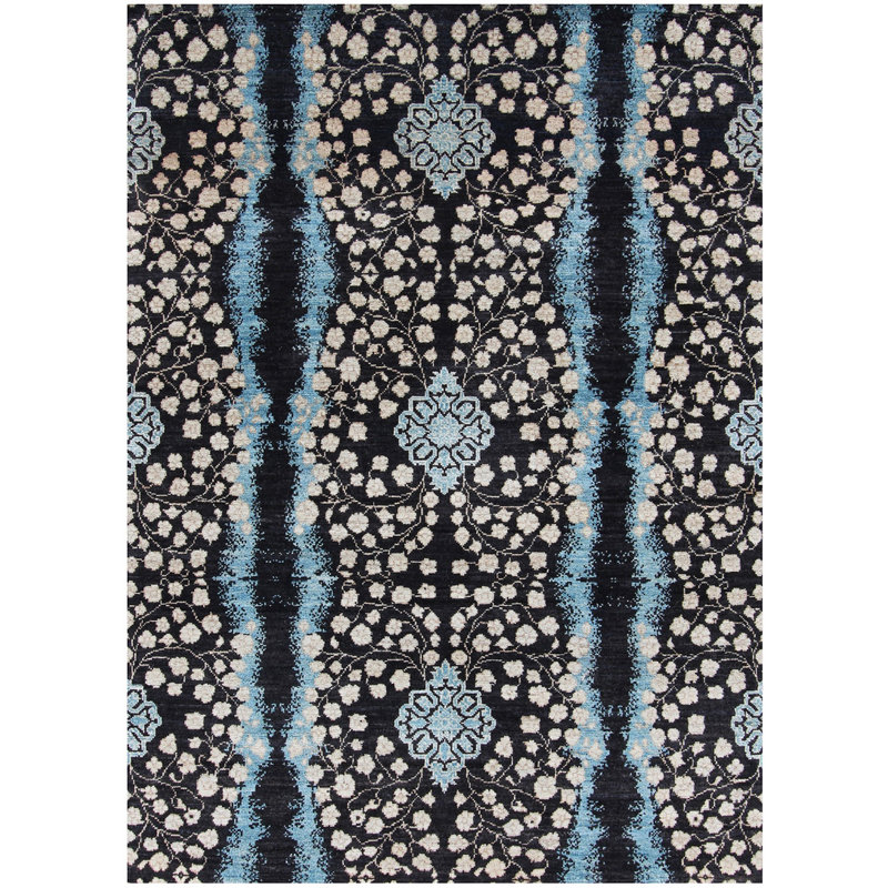 Geometric Hand Knotted Area Rug, Rectangle 149 x 201cm
