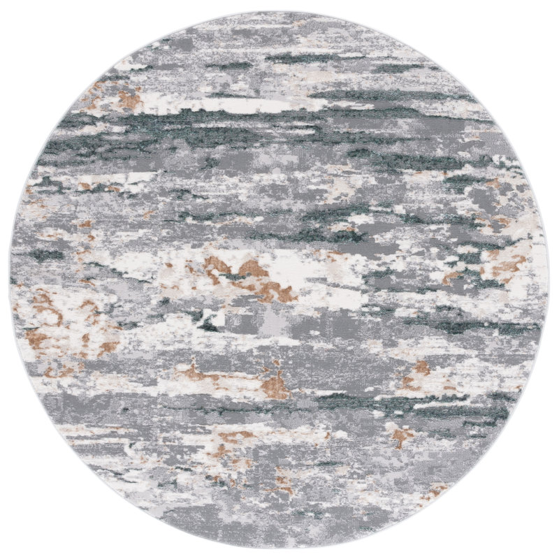 Virnelli 100 Performance Abstract Rug, Round 6'7"