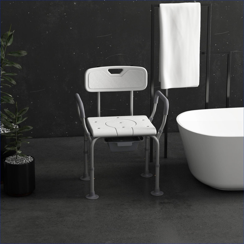 Siège de salle de bain 3-en-1 Classic Classic avec cadre en aluminium pour personnes à mobilité réduite