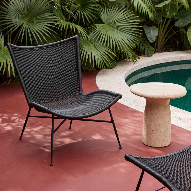 Outdoor Square Side Table, Beige