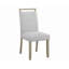 Ensemble de salle à manger 5 pièces en marbre véritable de style contemporain avec table rectangulaire et chaises à dossier plein rembourrées beige-661523635