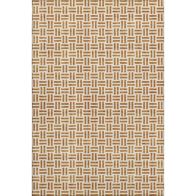 Premium Machine Washable Prisco Copper Rug, Rectangle 8' x 10'
