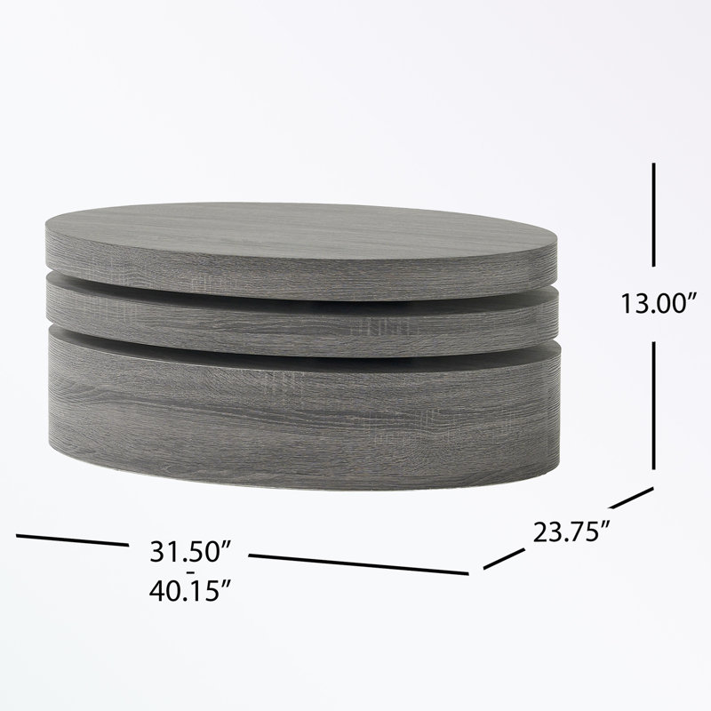 Rotating coffee table with sturdy base