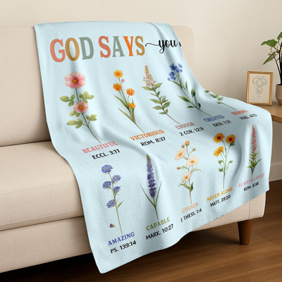 Cadeaux Chrétiens pour les Femmes - Couverture Chrétienne avec des Fleurs, Cadeaux de Noël pour les Femmes, Cadeaux de Foi, Baptême et Inspiration pour Maman, Fille, Sœurs, Amis, Adolescentes 30 po x 40 po