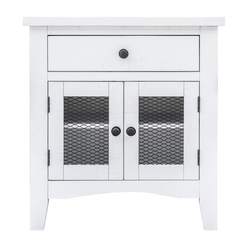 Epes 27'' W Solid Wood Nightstand, Vintage White