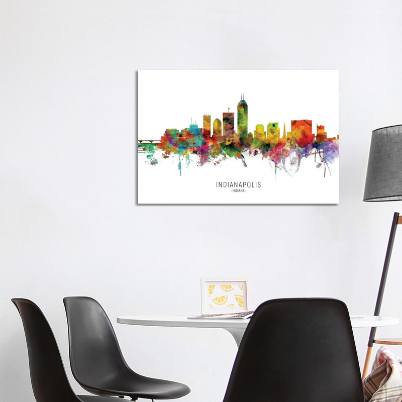 «Indianapolis Indiana Skyline» par Michael Tompsett, impression sur toile tendue, H 26 po x l 40 po x 1,5 po
