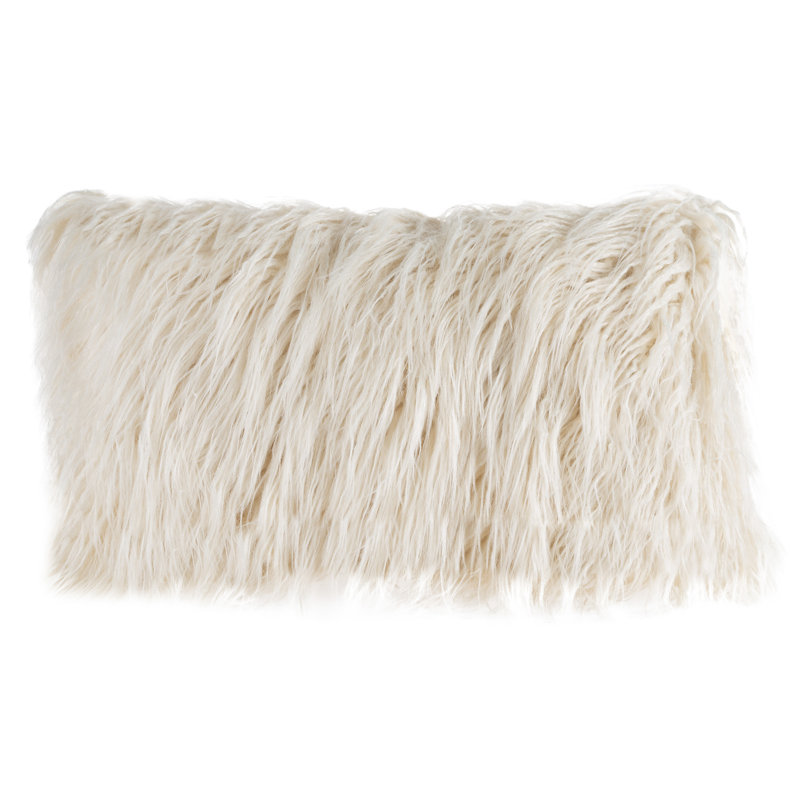  Coussin lombaire moelleux 12 po x 20 po - Ensemble de coussin décoratif luxueux et housse glamour, Ivoire