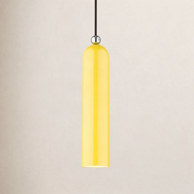 Hanne 1-Light Dimmable Metal Cylinder Pendant