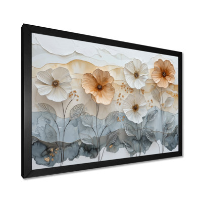 Soft Creame Morning Glory Flowers Field I - Morning Glory Wall Art