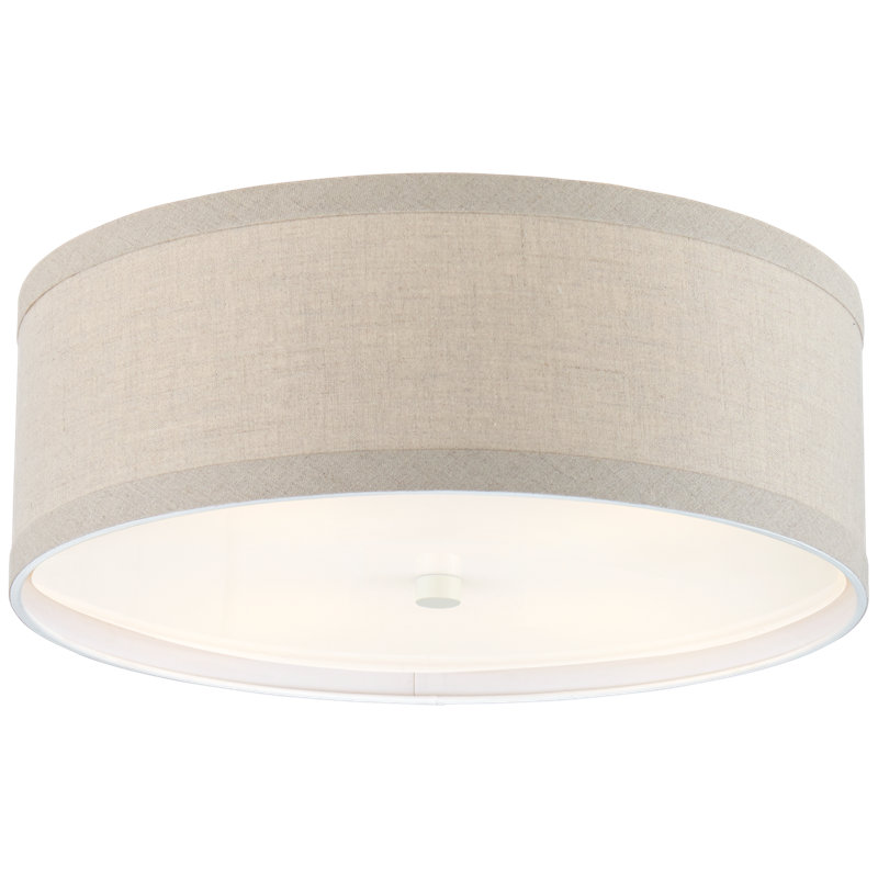 kate spade new york Walker Medium Flush Mount, Natural, 7.5" H x 18" W x 18" D, Light Cream