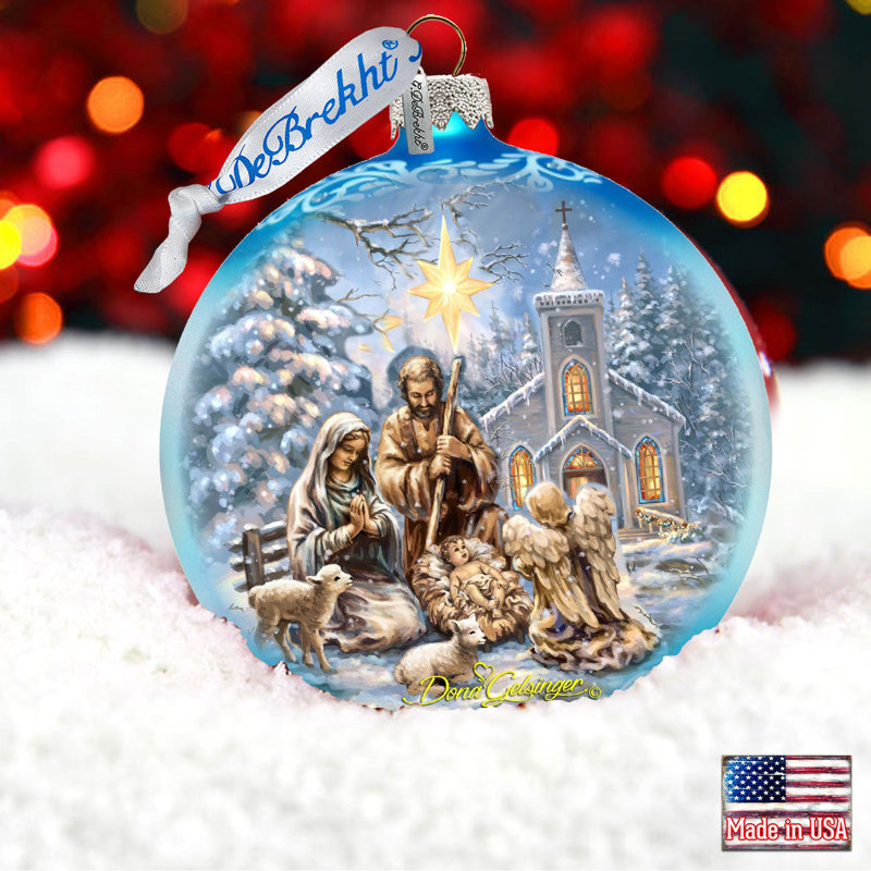 Holiday Splendor 5'' Glass Ball Ornament