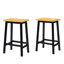 Îlot de cuisine 48 po avec 2 tabourets de bar, prise de courant, support de rangement interne, chariot de rangement pour cuisine sur 5 roulettes avec abattant, 5 supports latéraux ouverts, tiroirs, noir