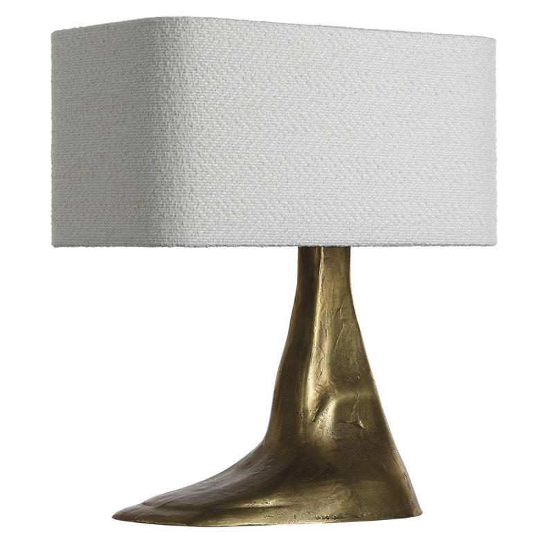 Anne-Marie Barton Terra-Forma 23" Right Table Lamp with Boucle Shade, Brass, Gold