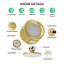 Paquet de 2 appliques murales sans fil à DEL Lightbiz - télécommande rechargeable à intensité variable 3 températures rotatives à 360 °