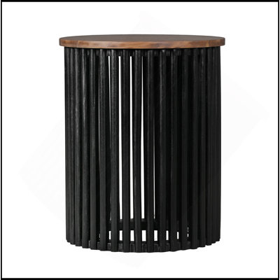 Acacia Solid Wood Side Table With Natural Finish, Durable And Stylish For Outdoor Use