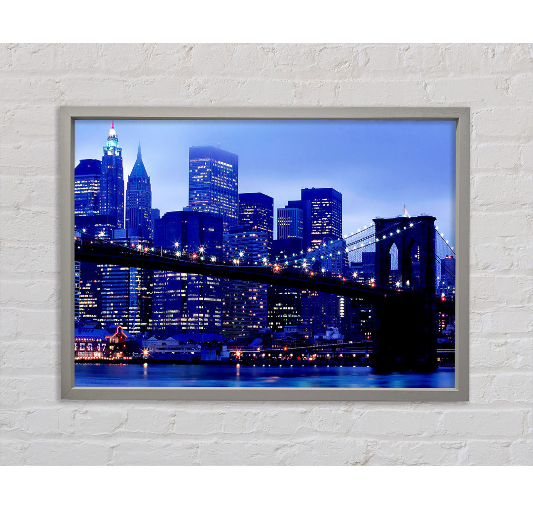 Brooklyn Bridge Blauer Farbton - Druck