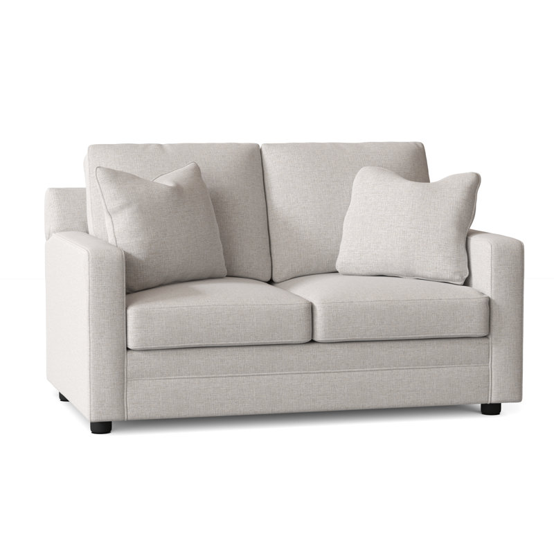 Aukai Upholstered 58'' Sleeper Sofa, Drusky Ivory Sustain® Basketweave