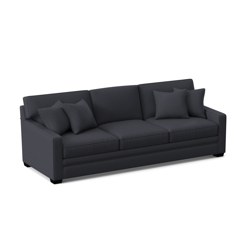 Ellora Upholstered 93'' Sofa, Black Finish, Paprika Chenille; 0344-21