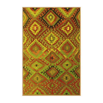 Tapis contemporain 841 jaune lavable à la machine