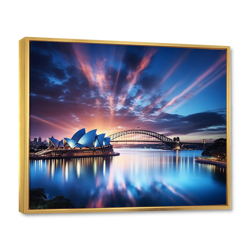 Australie, Australie, Sydney II, impression sur toile encadrée, H 24 po x l 32 po x P 1 po, Cadre flottant doré