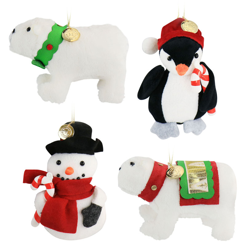 Ensemble de 4 figurines suspendues en peluche