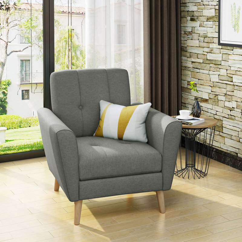 Fauteuil club Mid Century, Gris