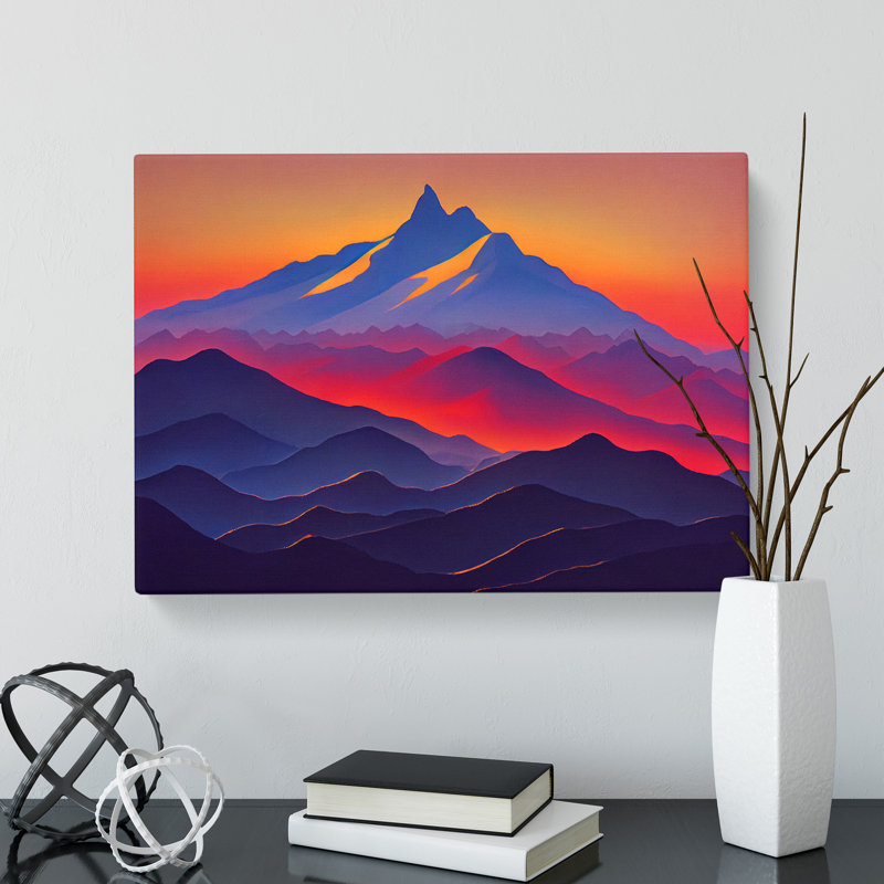 Fierce Mountain Sunset - Wrapped Canvas, 35cm H x 50cm W x 3cm D