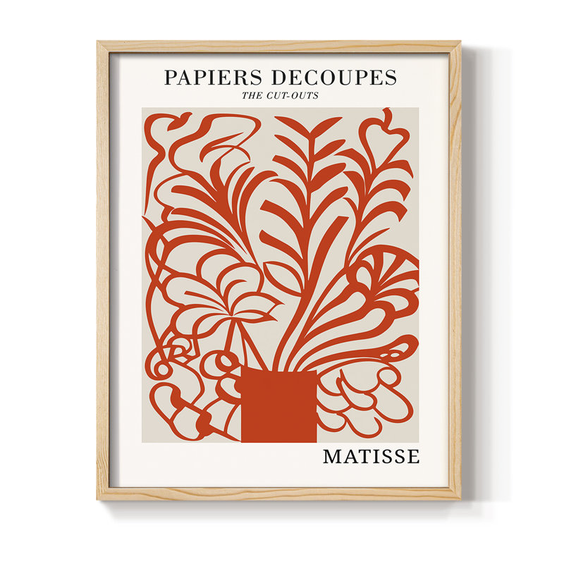 Matisse CDL XXVI, reproduction d'art encadrée - bois massif, H 21 po x l 17 po, Naturel