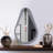 Downridge Gray Teardrop Contemporary Mirror with Black Metal Hook