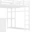 Lit mezzanine spacieux en métal avec garde-robe et bureau pour la vie moderne