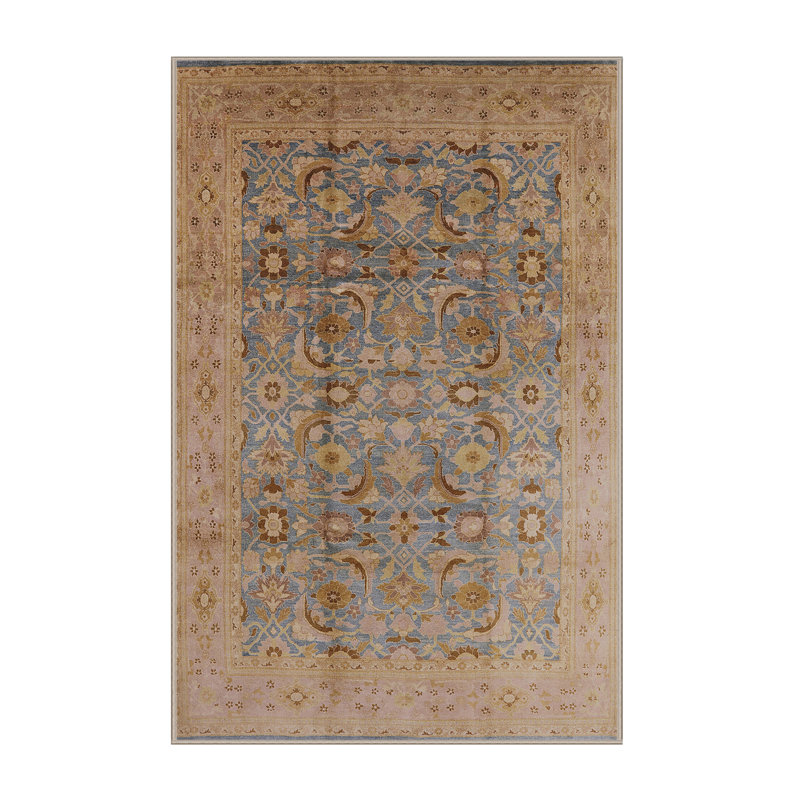 Tapis oriental beige / bleu marine, Rectangle 2 pi x 3 pi