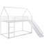 Twin Over Twin House Bunk Bed With Ladder And Slide,White