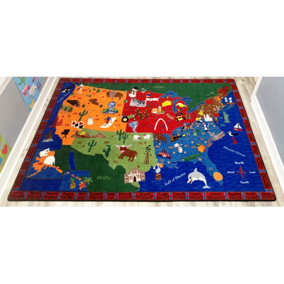 Tapis carte « De la mer à la mer » de KidCarpet.com, rectangle de 229 x 366 cm