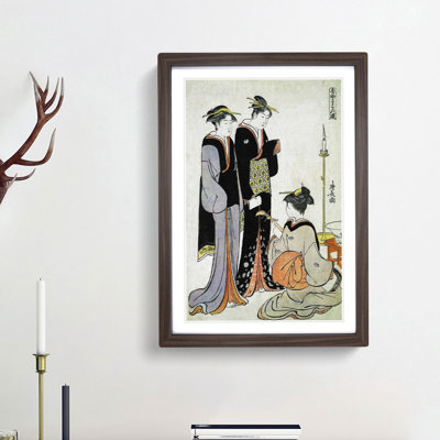 Two Courtesans & a Geisha by Torii Kiyonaga - Picture Frame Painting Print
