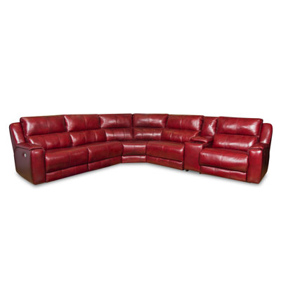 Dazzle Dual Power Leather Reclining Modular Sectional