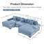 Canapé modulaire en velours côtelé avec repose-pieds et coussins Cohette-114887973