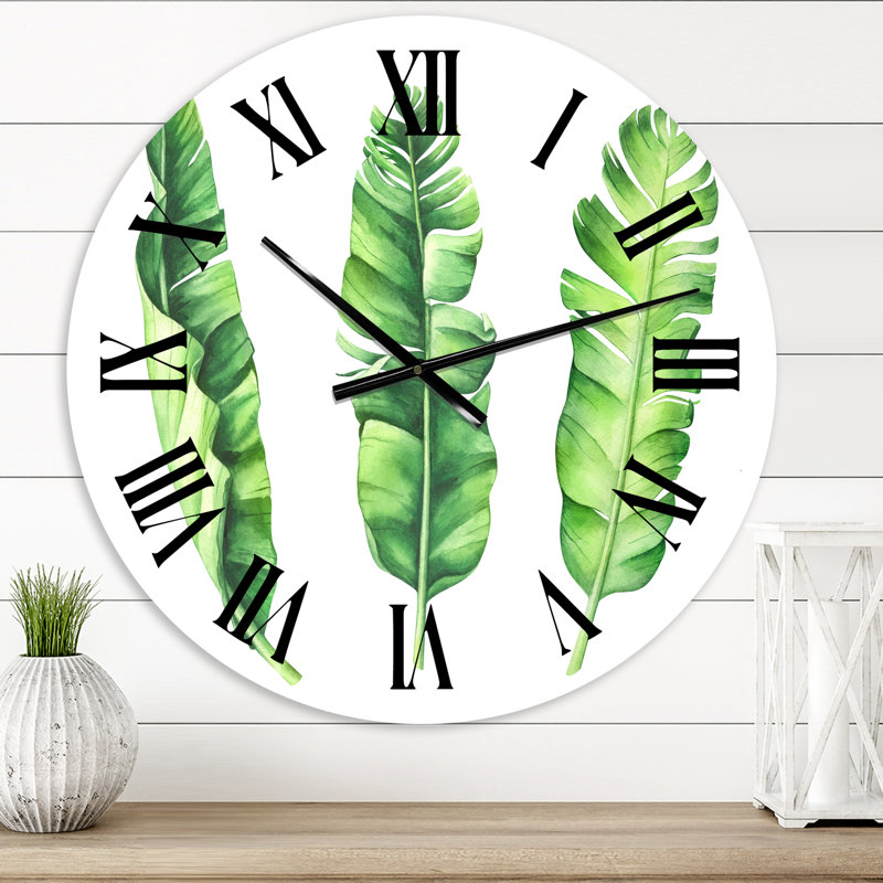 Tropical Banana Leaves - horloge murale, Moyen