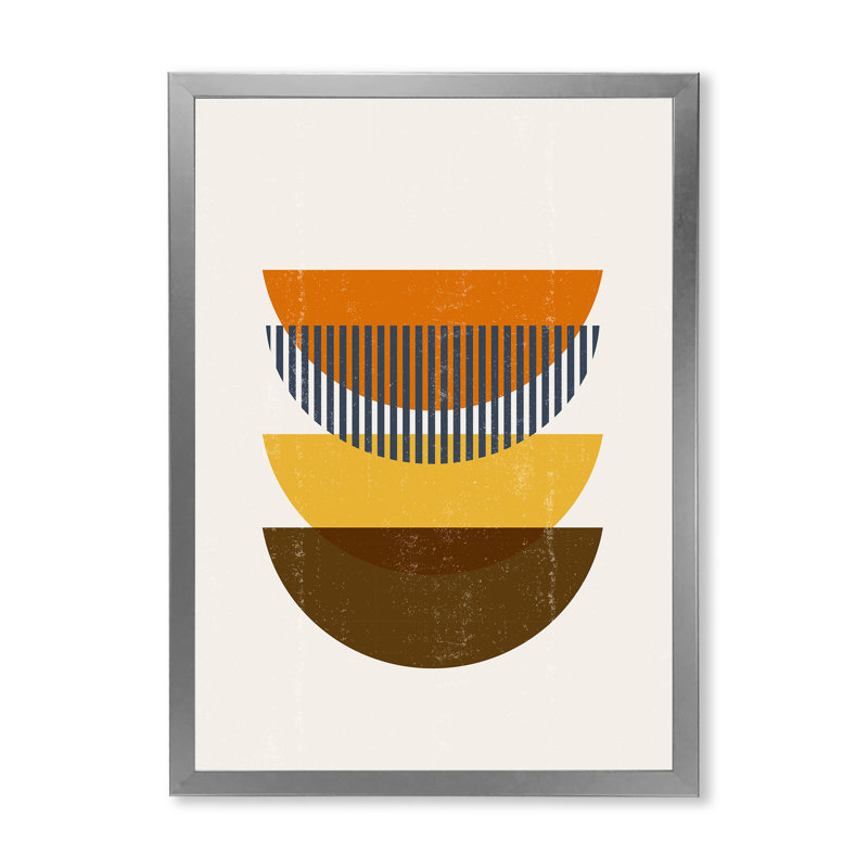 «Abstract Geometric Moon in Earth Tones» - Photographie de cadre photo sur toile, H 40 po x l 30 po x 1,5 po