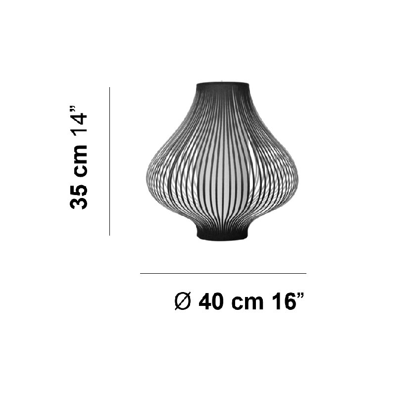 Blossom Table Lamp, 14" H x 16" W x 16" D, Dark Gray