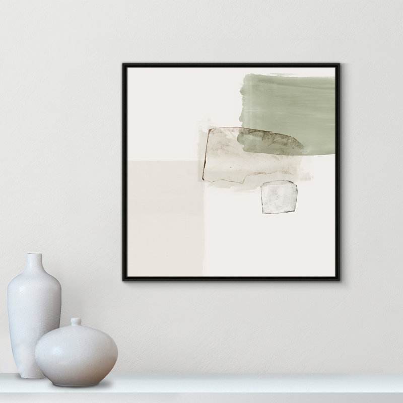 Carolsue Summer Days with You - Peinture sur toile avec cadre flottant, H 31,5 po x l 31,5 po, Espresso