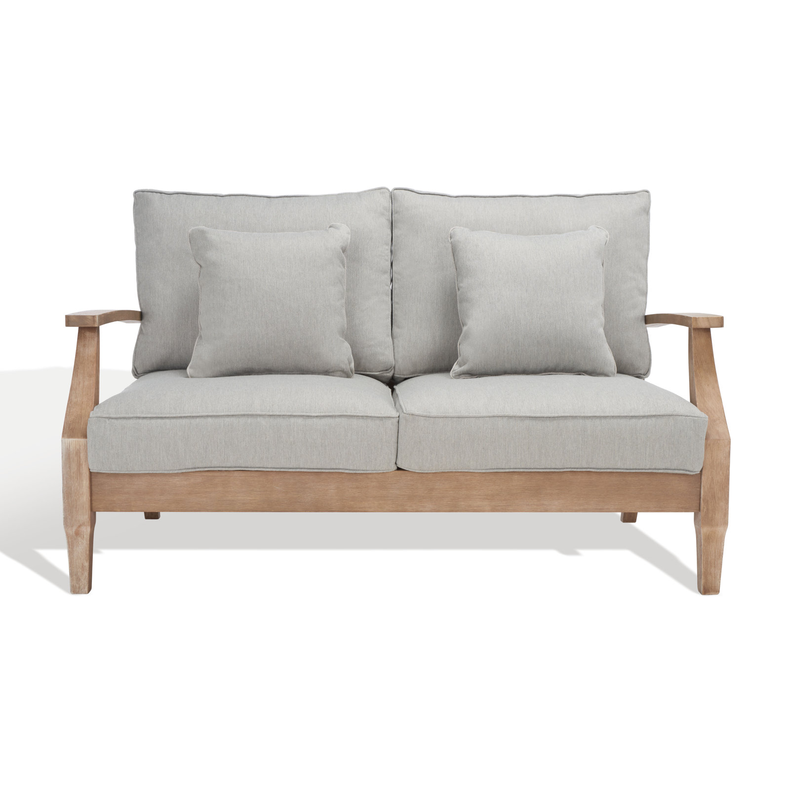 Samya Outdoor Loveseat with Cushions, Natural/Gray
