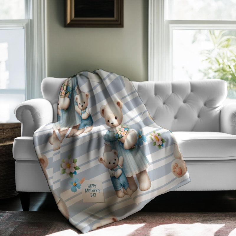 Mother Bear - 1 Piece Premium Blanket, 50" W x 60" L