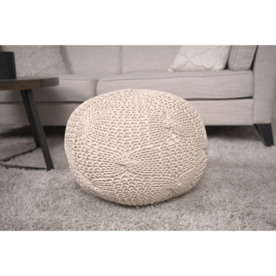Pouf rond en coton Bordeaux
