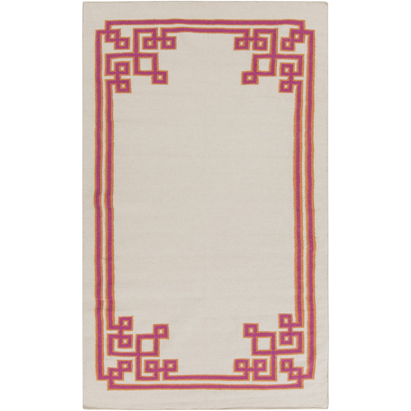 Tapis ivoire en laine tissé à plat à la main Alameda, Rectangle 8 pi x 11 pi