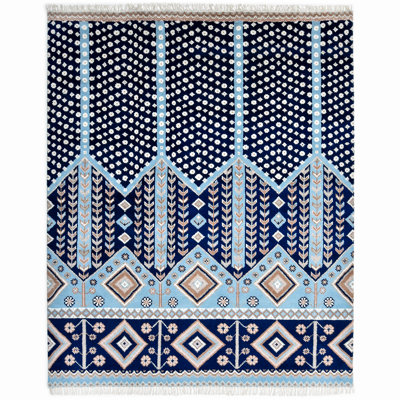 Hand Knotted Geometric Indoor Rug