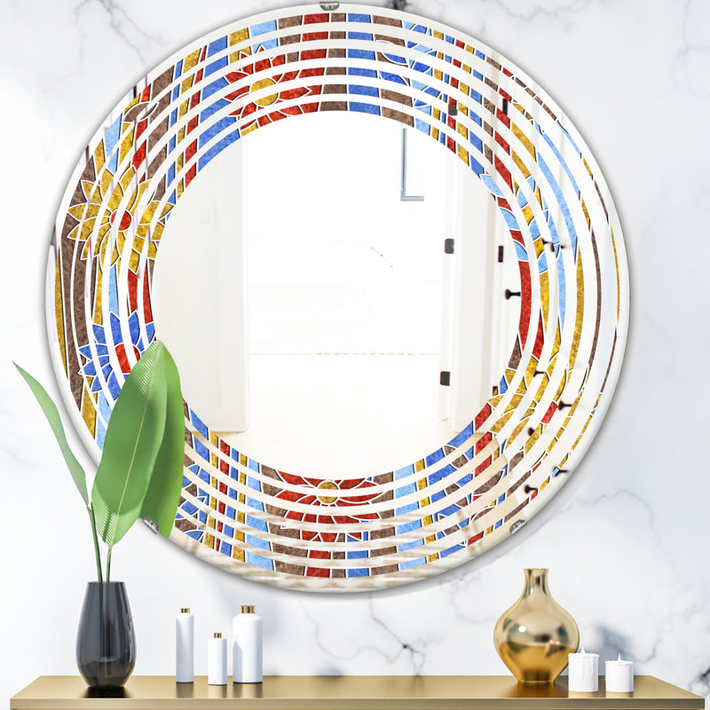 Miroir mural Coastal, H 23,6 po x l 23,6 po, Vague et dynamique III