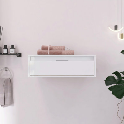 24 Inch Wall-Mounted Bathroom Storage Cabinet With Soft Close Drawer