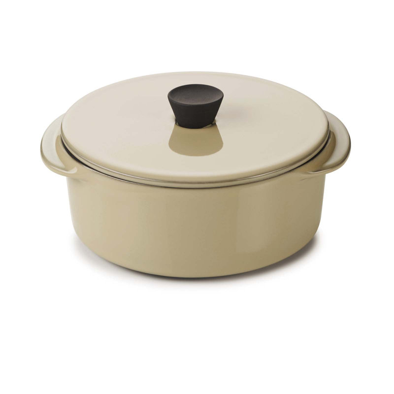 Culinary Caractere Revol 0.78 qt. Non-Stick Ceramic Round Dutch oven with Lid, Nutmeg